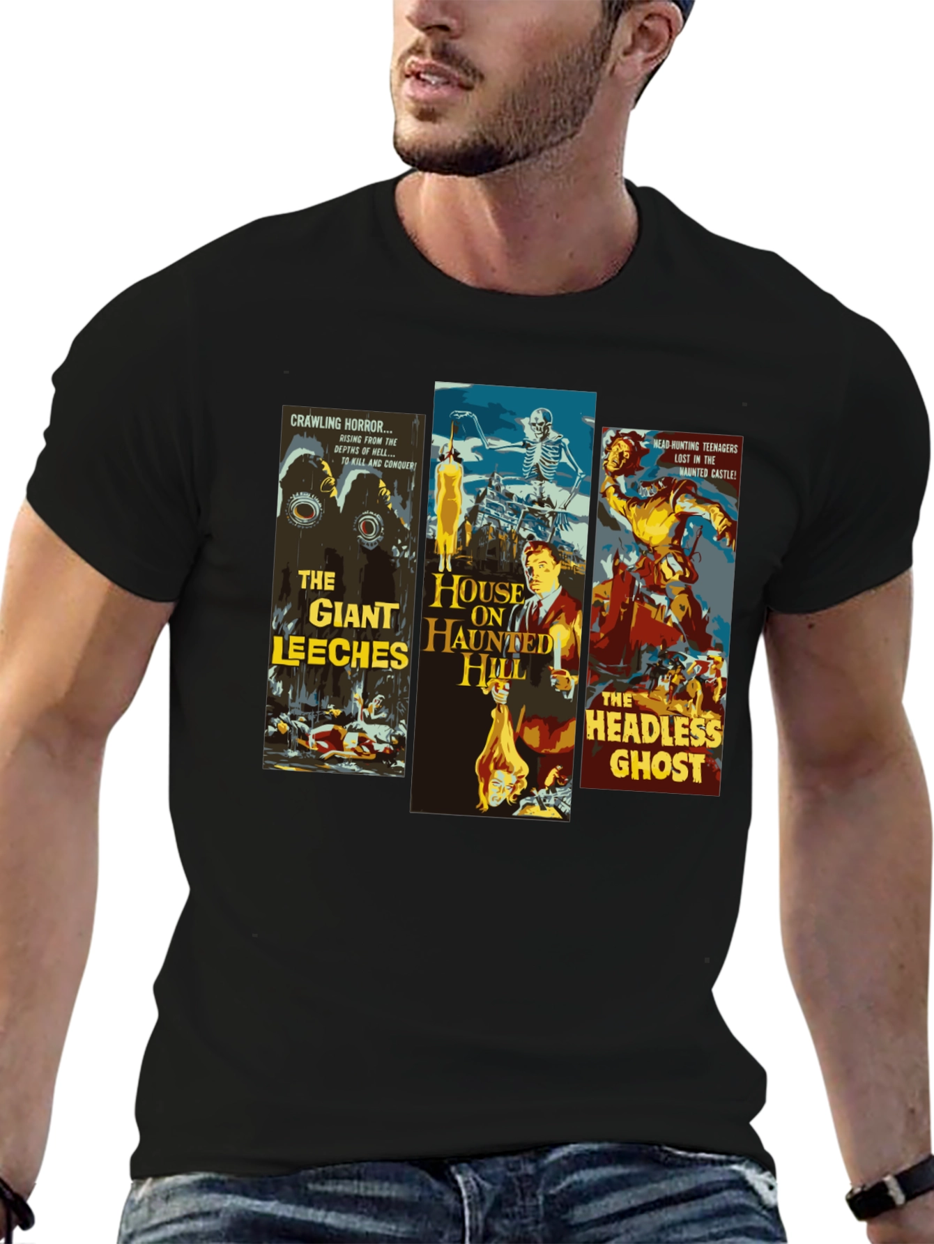 Horror Movie Poster Collage Graphic T-Shirt