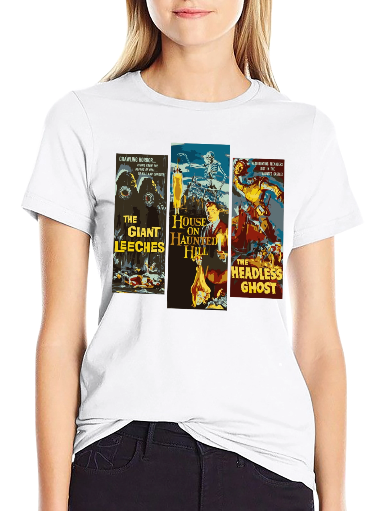 Horror Movie Poster Collage Graphic T-Shirt