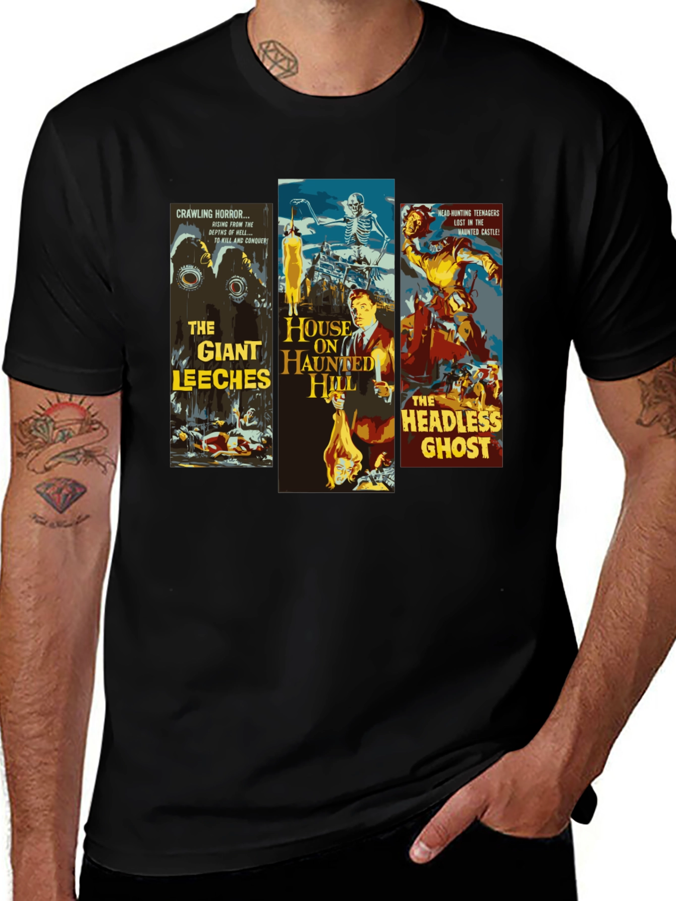 Horror Movie Poster Collage Graphic T-Shirt