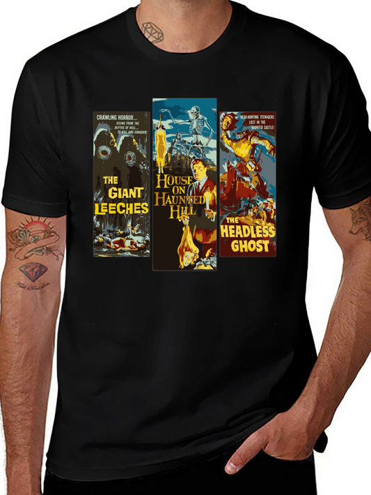 Horror Movie Poster Collage Graphic T-Shirt