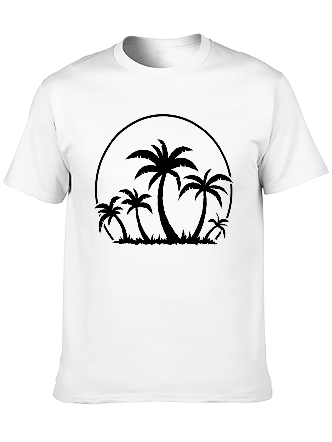 Tropical Palm Tree Graphic T-Shirt - Black