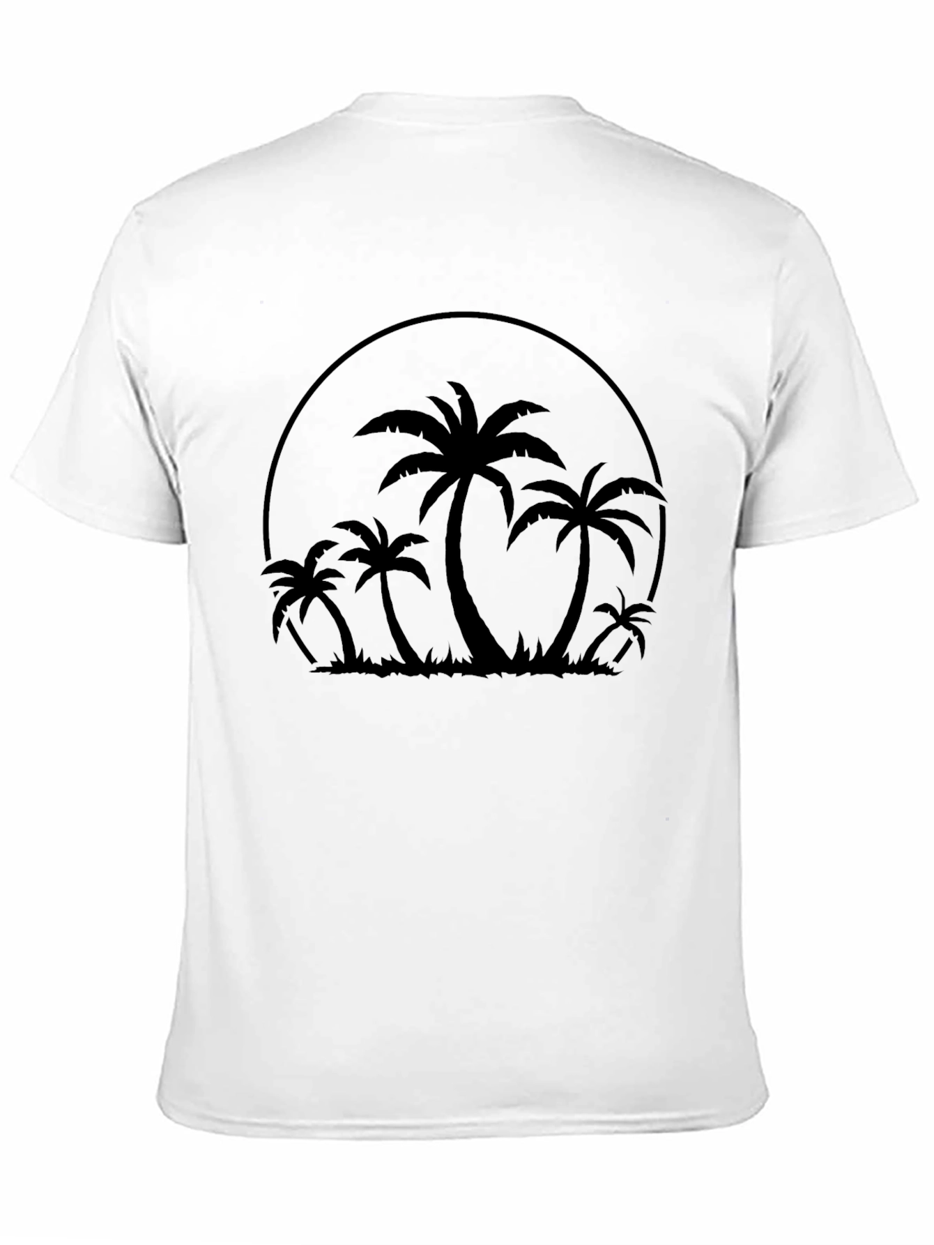 Tropical Palm Tree Graphic T-Shirt - Black