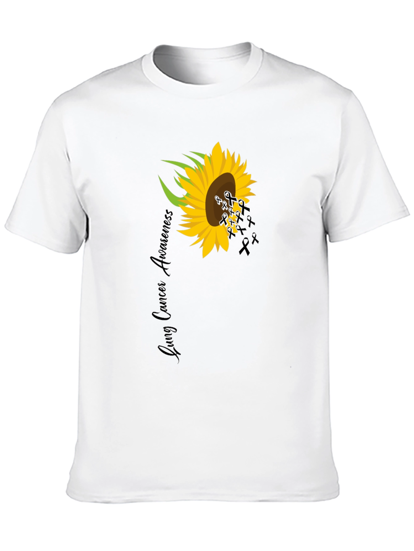 Lung Cancer Awareness Sunflower Ribbon T-Shirt