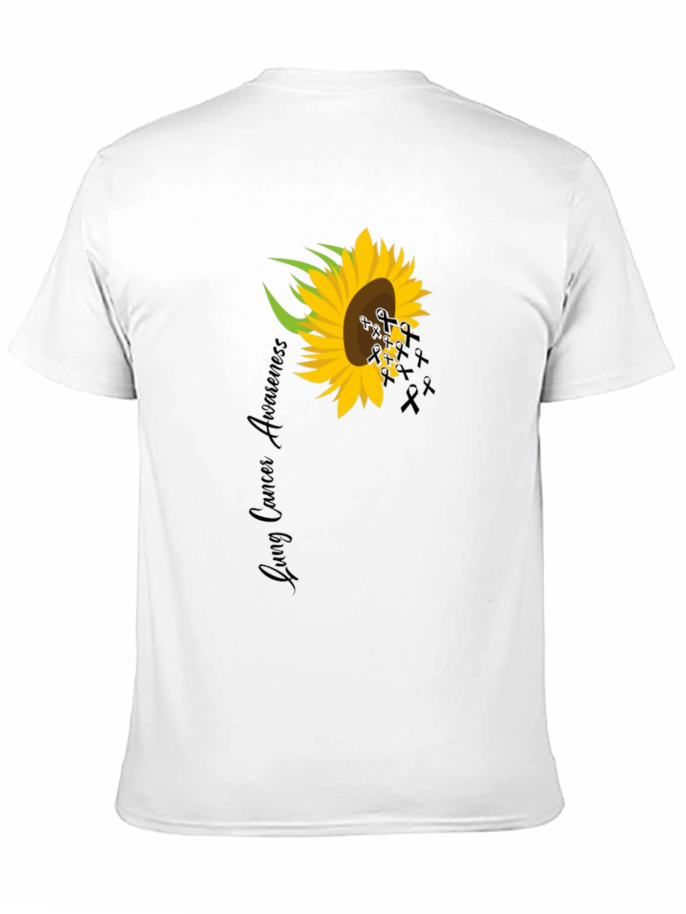 Lung Cancer Awareness Sunflower Ribbon T-Shirt