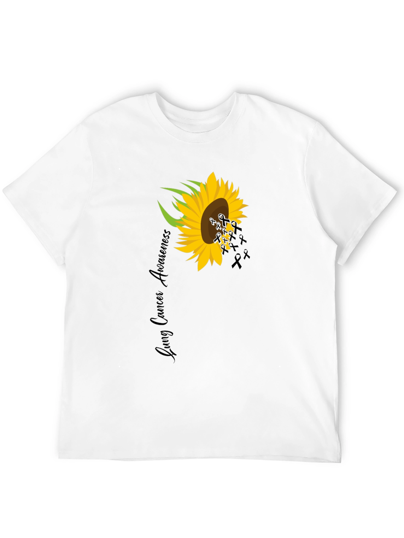 Lung Cancer Awareness Sunflower Ribbon T-Shirt