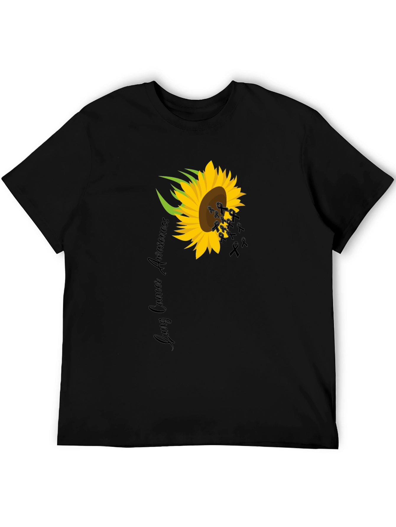Lung Cancer Awareness Sunflower Ribbon T-Shirt