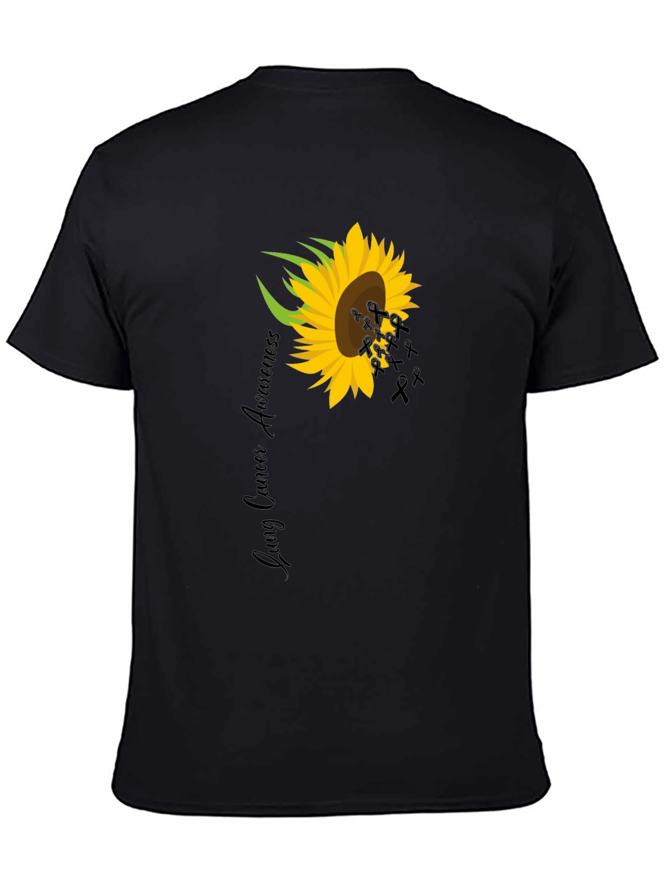 Lung Cancer Awareness Sunflower Ribbon T-Shirt