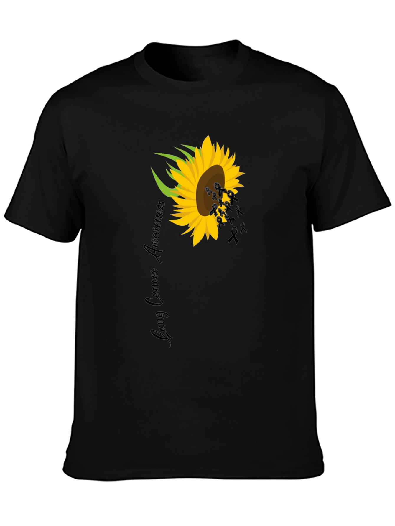 Lung Cancer Awareness Sunflower Ribbon T-Shirt