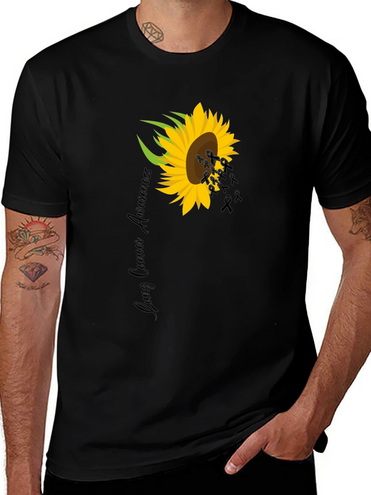 Lung Cancer Awareness Sunflower Ribbon T-Shirt