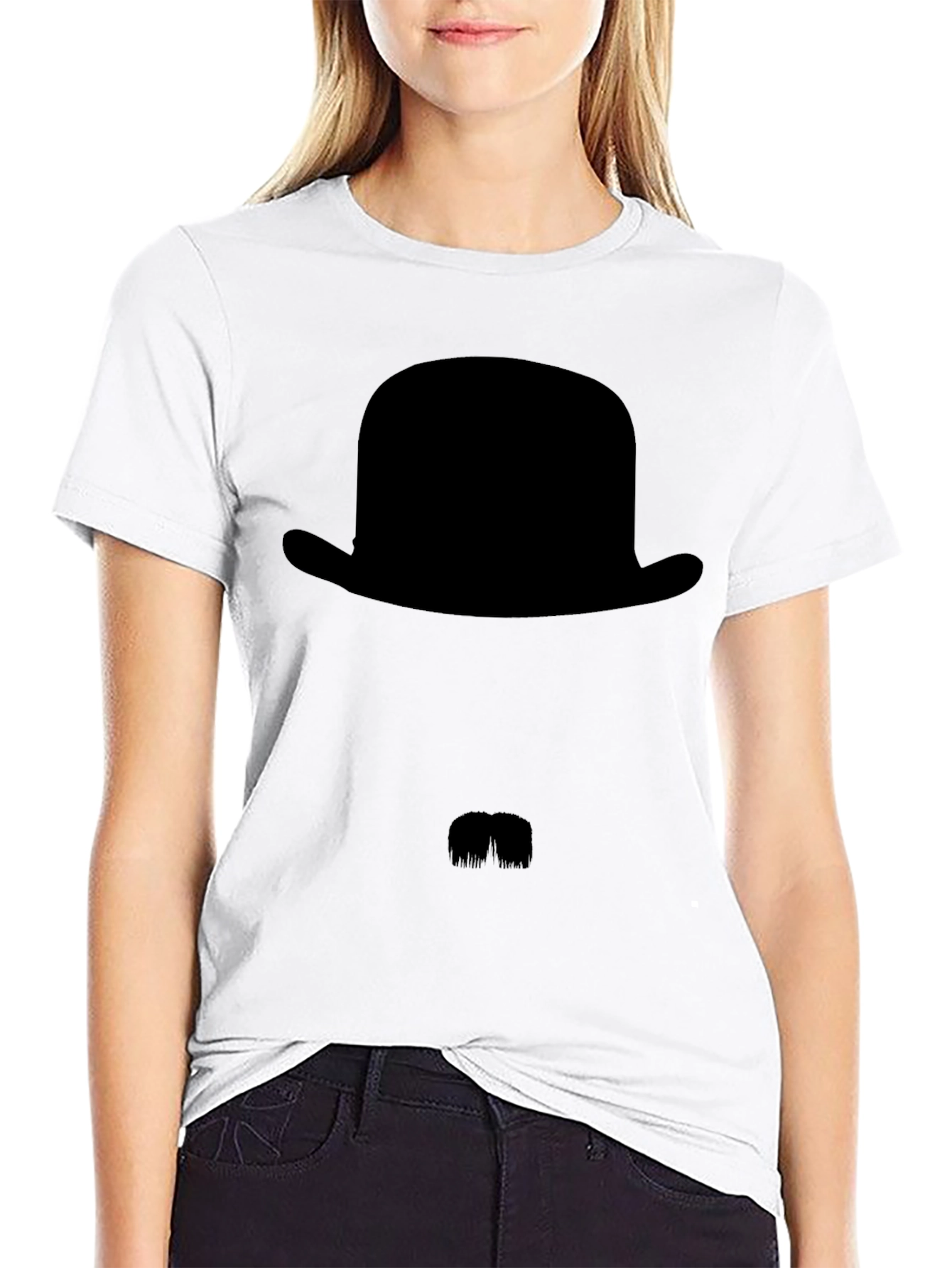 Mens Black Bowler Hat Graphic Tee
