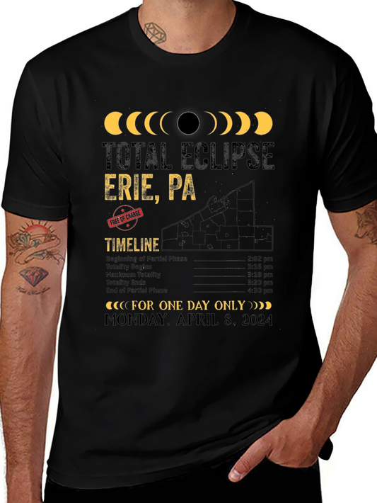 Erie PA Total Eclipse April 8 2024 Souvenir T-Shirt