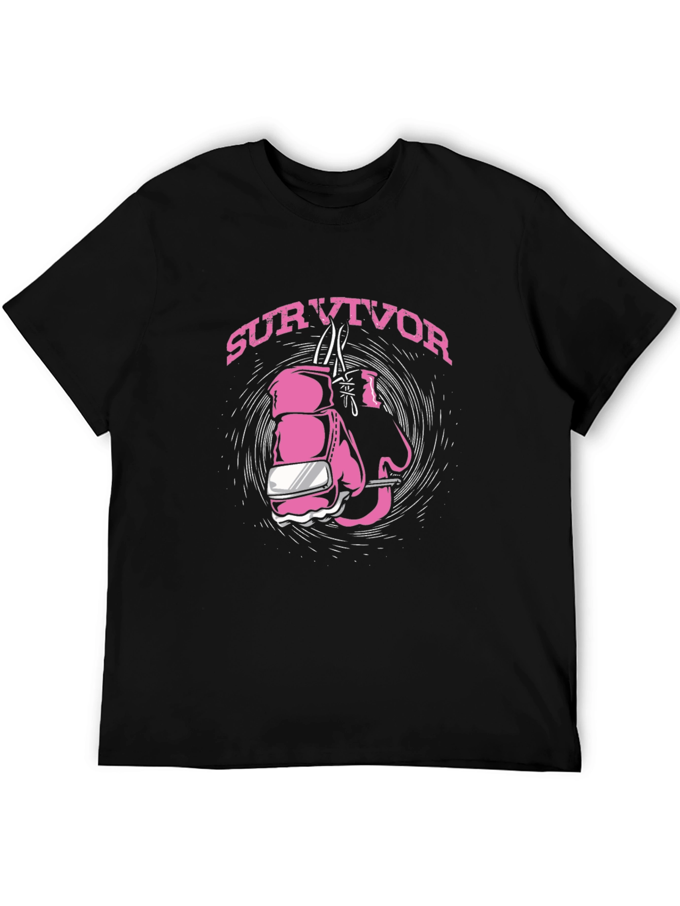 Survivor Boxing Gloves Graphic Tee - Black