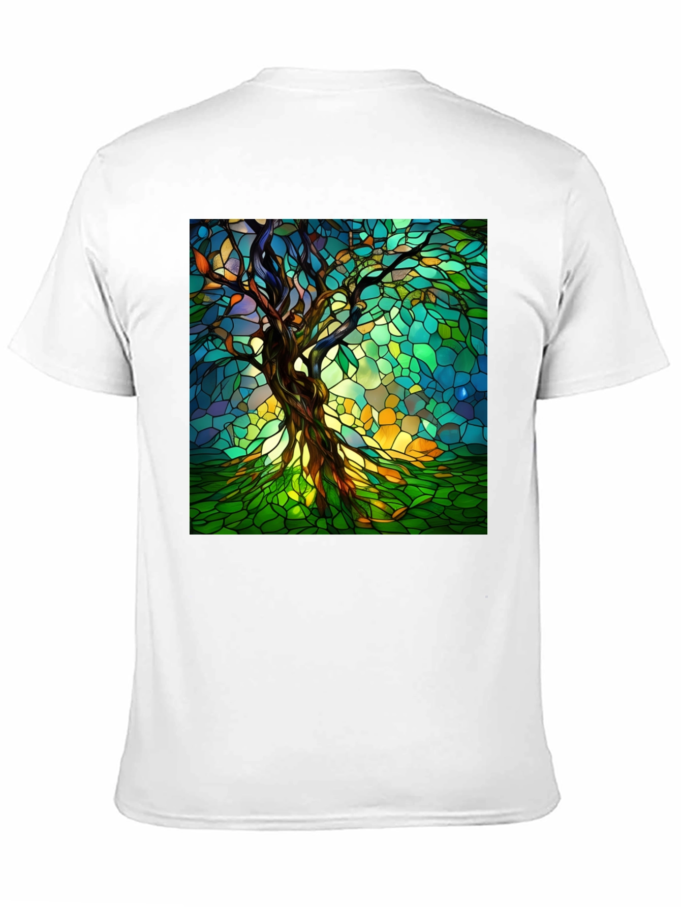 Stained Glass Tree Graphic T-Shirt
