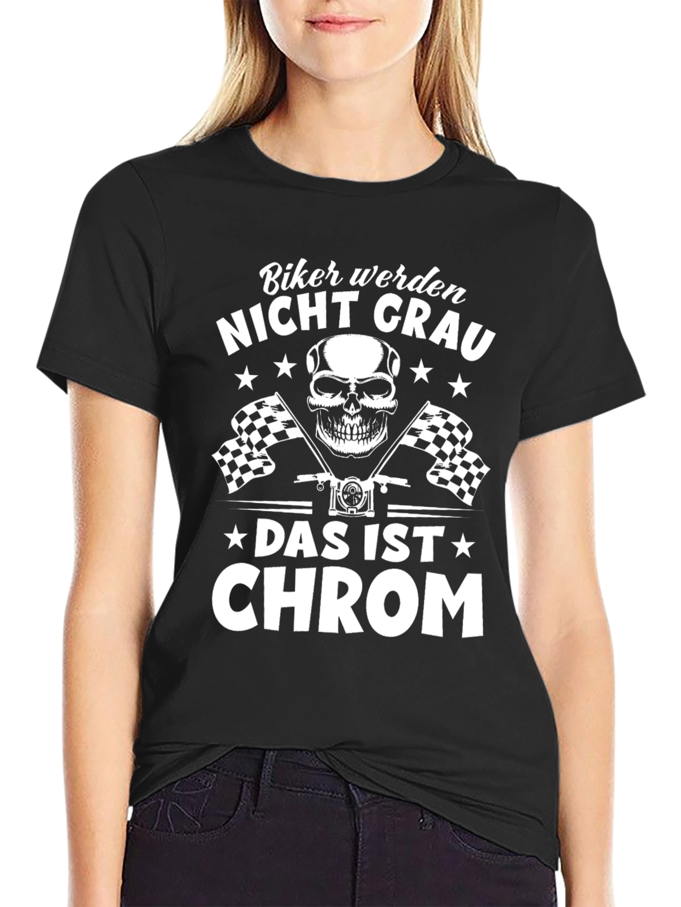 Biker Werden Nicht Grau T-Shirt: Chrome Design