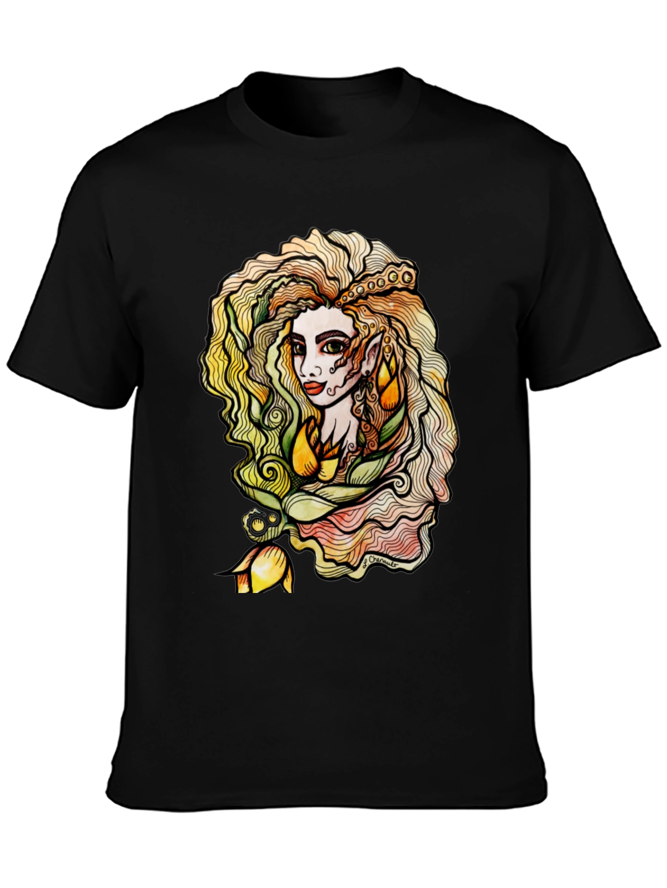 Mystic Elf Black T-Shirt