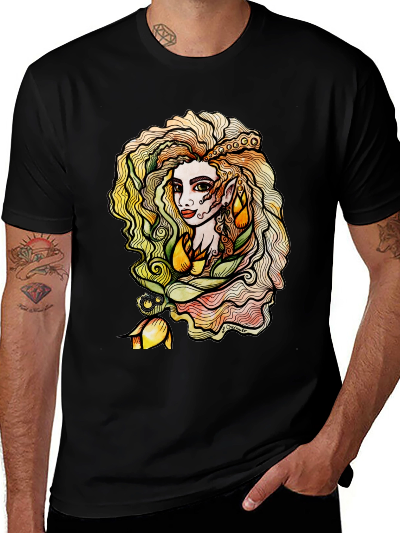 Mystic Elf Black T-Shirt