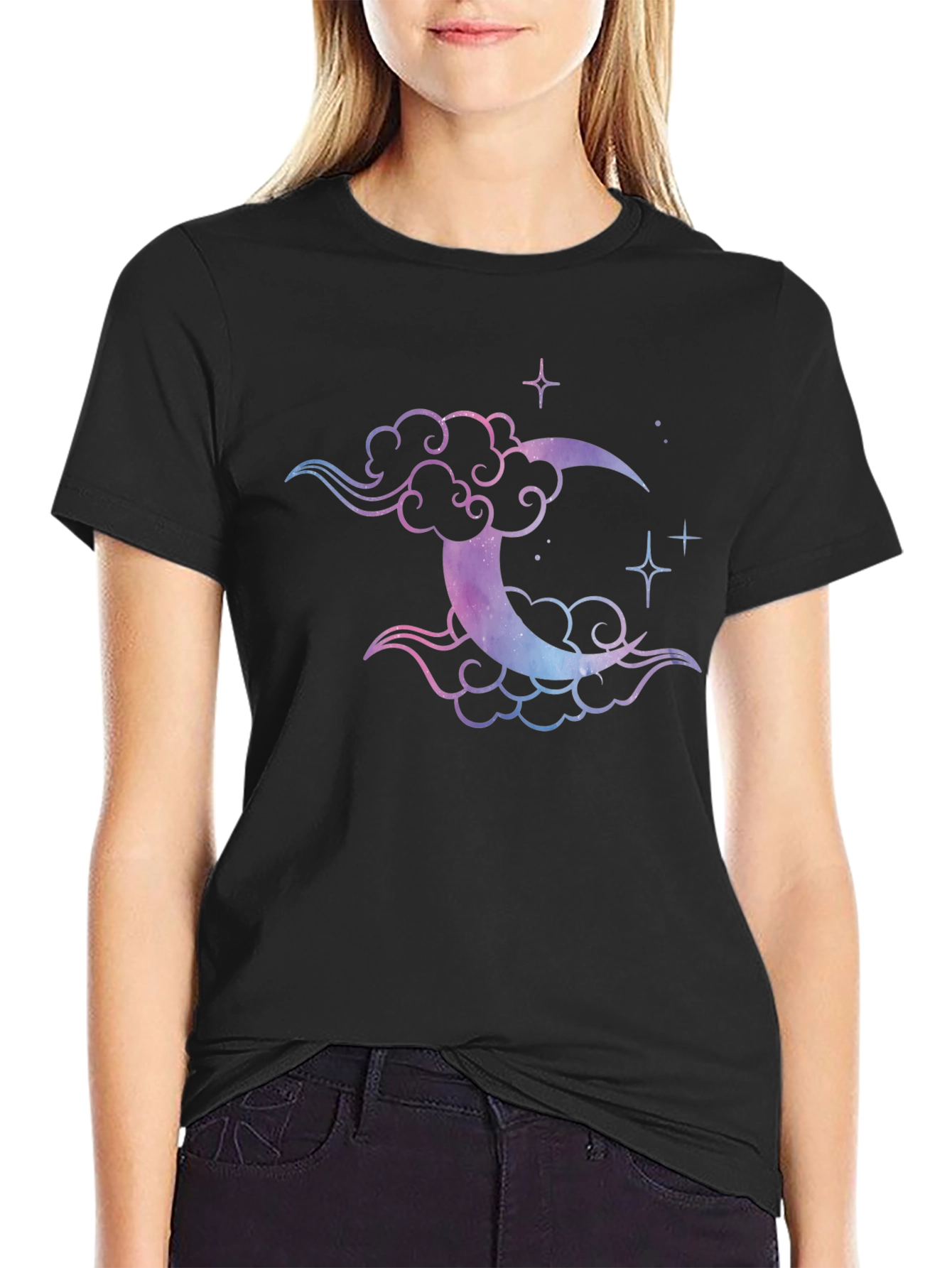 Galaxy Moon & Cloud Graphic Tee