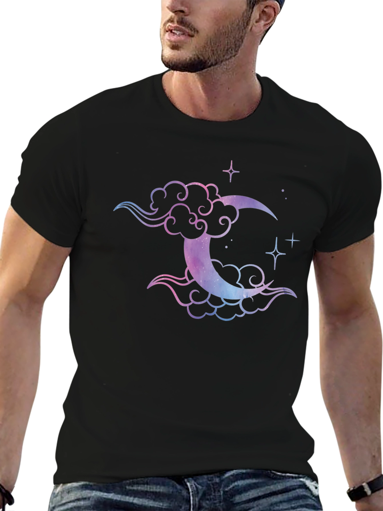 Galaxy Moon & Cloud Graphic Tee