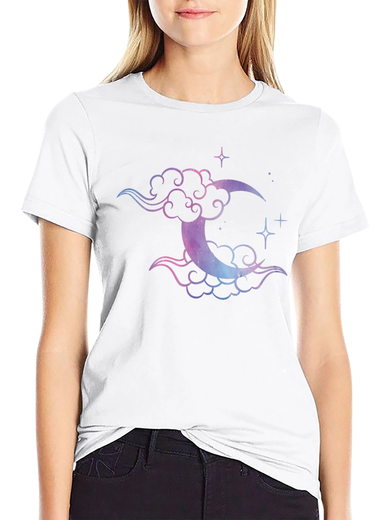 Galaxy Moon & Cloud Graphic Tee