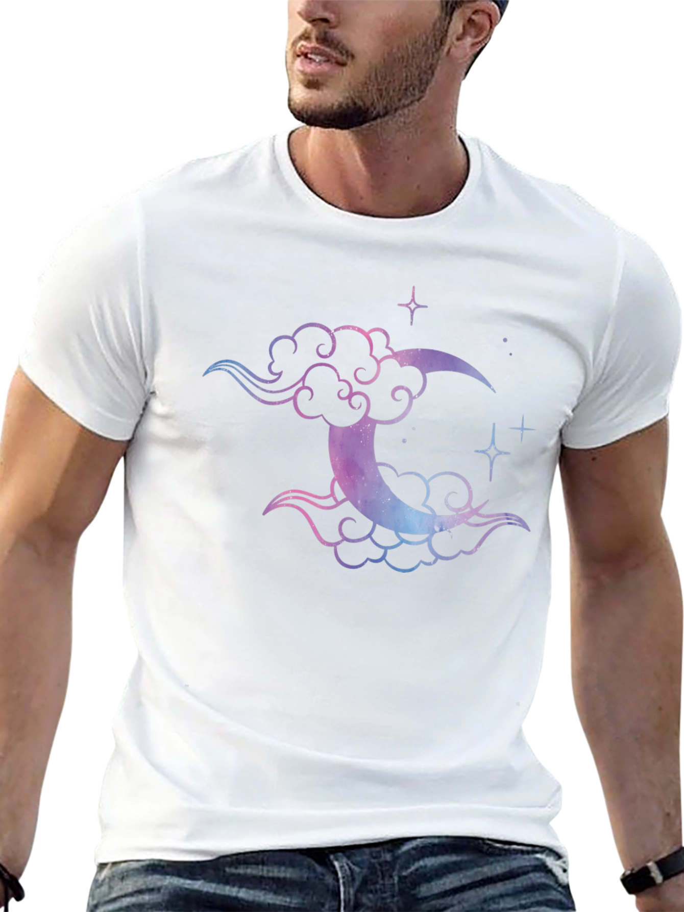 Galaxy Moon & Cloud Graphic Tee