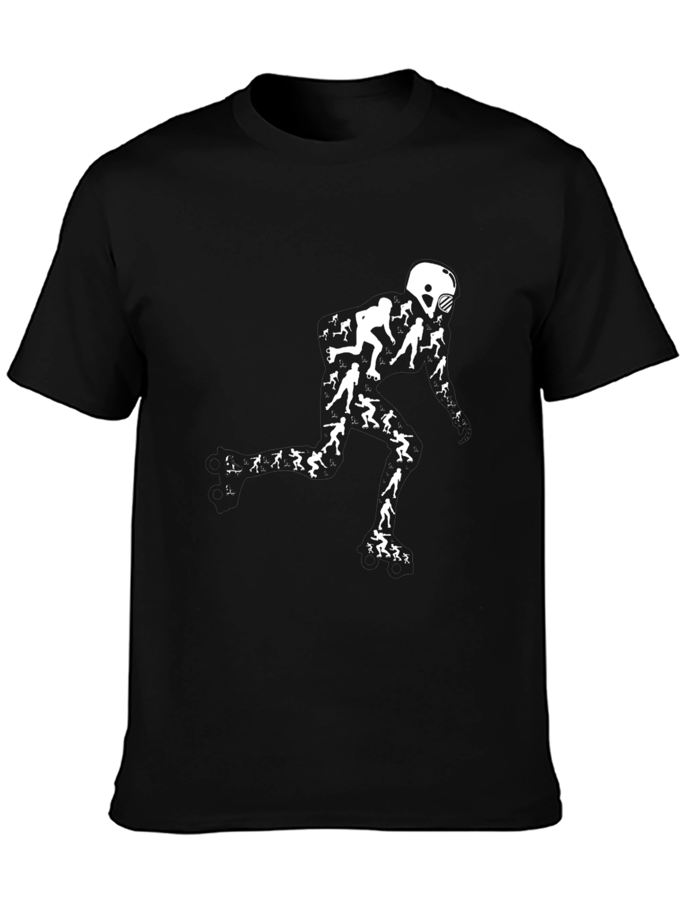 Roller Skate Enthusiast Graphic Tee - Black Cotton