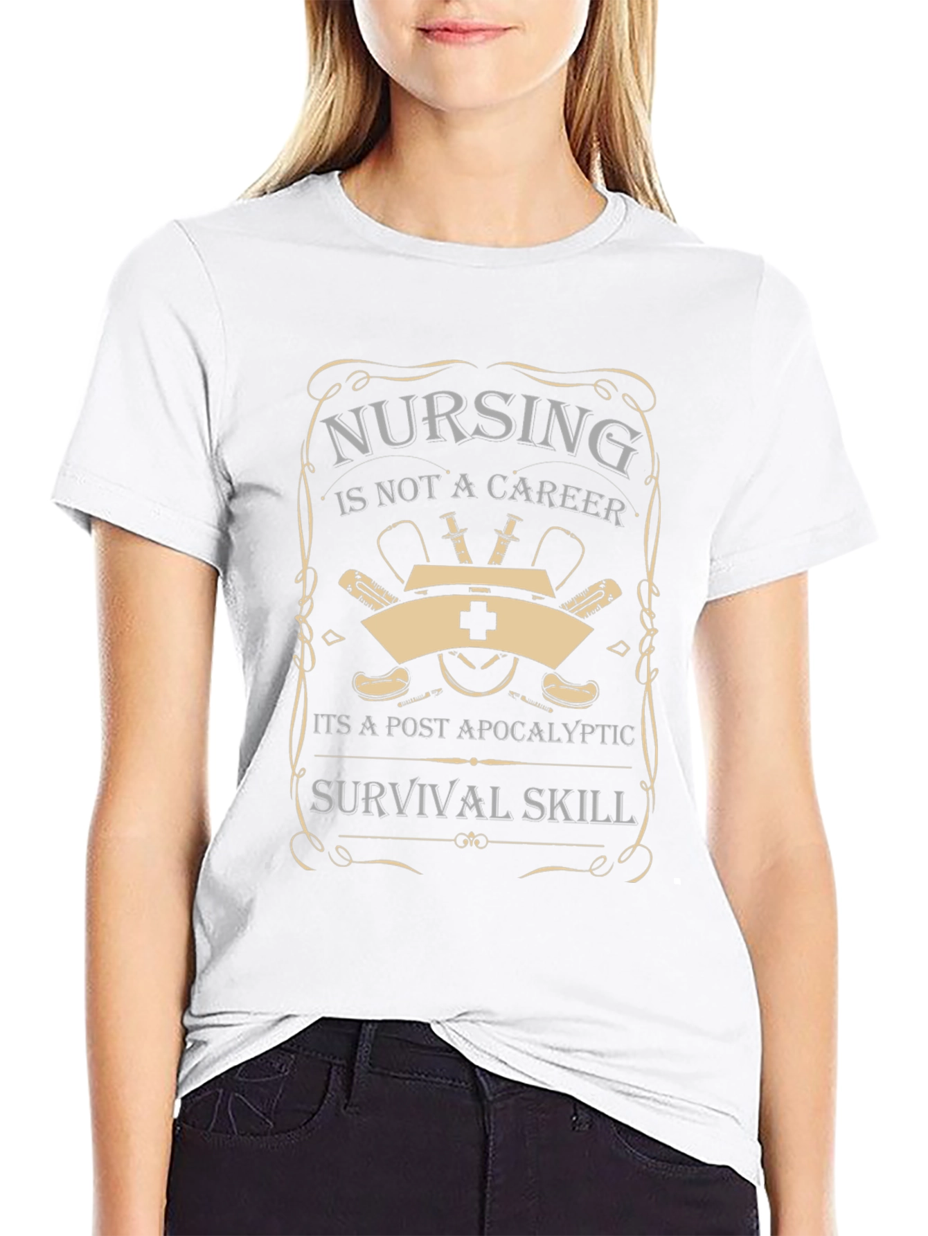 Nursing Post-Apocalyptic Survival Skill Graphic T-Shirt
