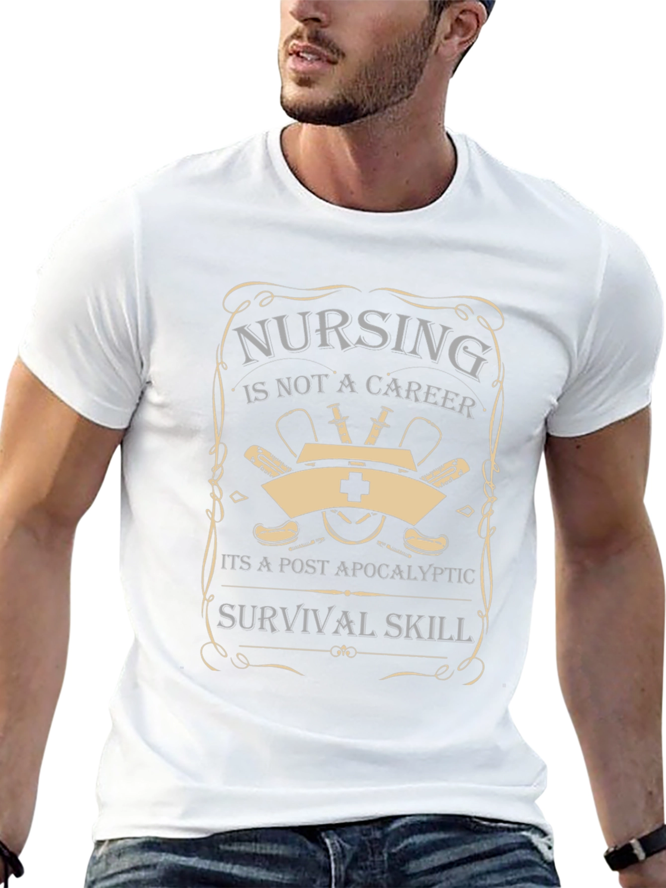 Nursing Post-Apocalyptic Survival Skill Graphic T-Shirt