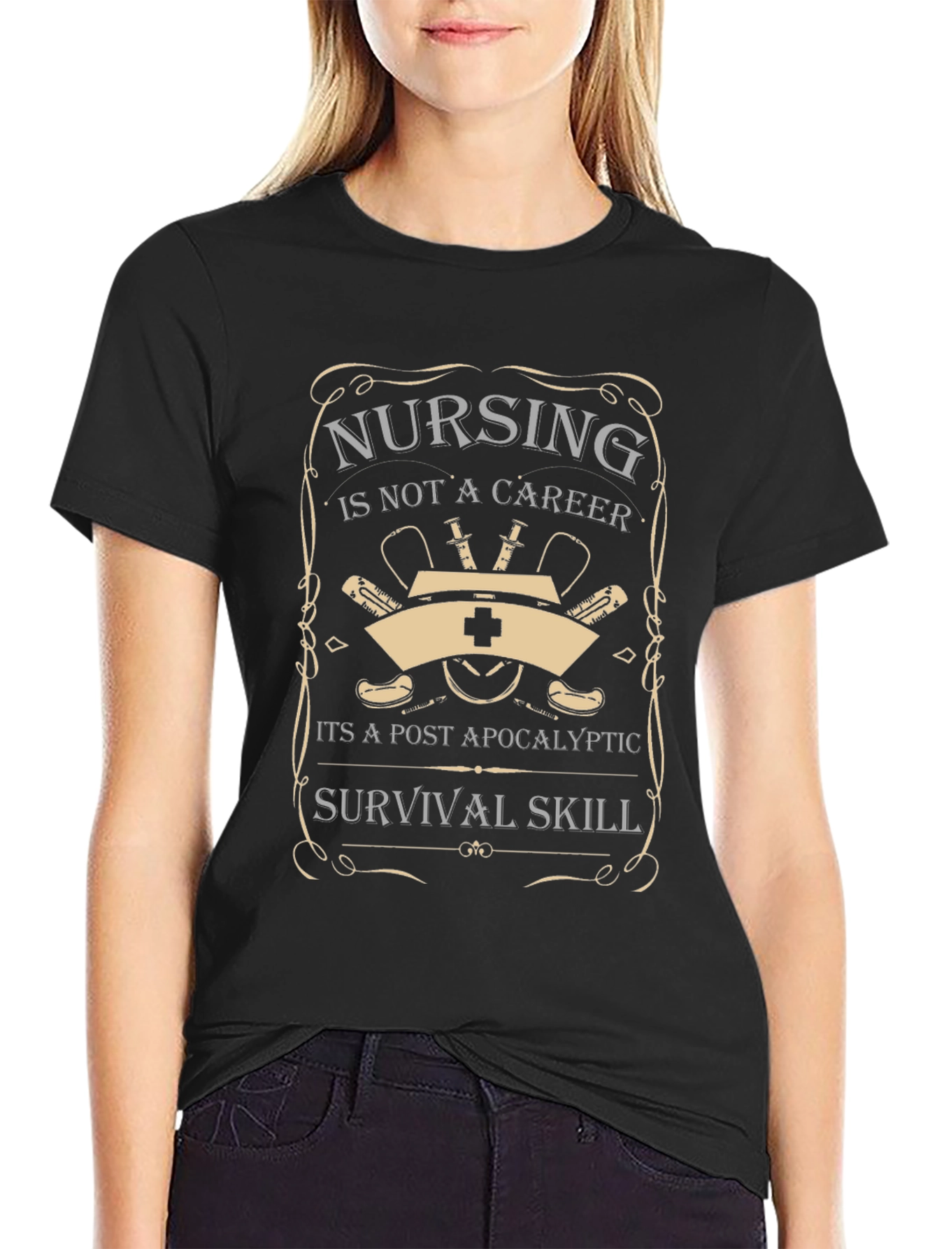 Nursing Post-Apocalyptic Survival Skill Graphic T-Shirt