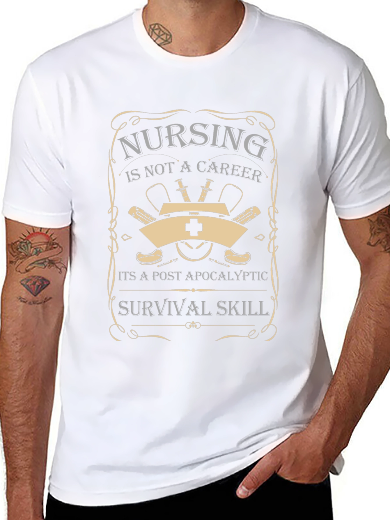 Nursing Post-Apocalyptic Survival Skill Graphic T-Shirt