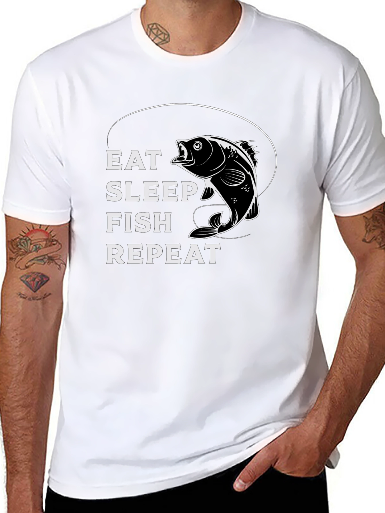 Eat Sleep Fish Repeat Graphic Tee