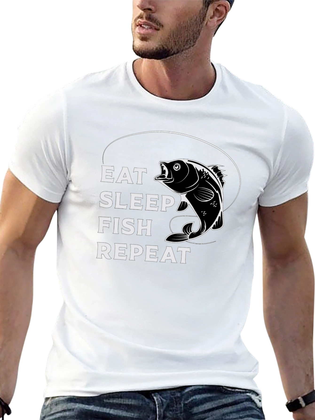 Eat Sleep Fish Repeat Graphic Tee