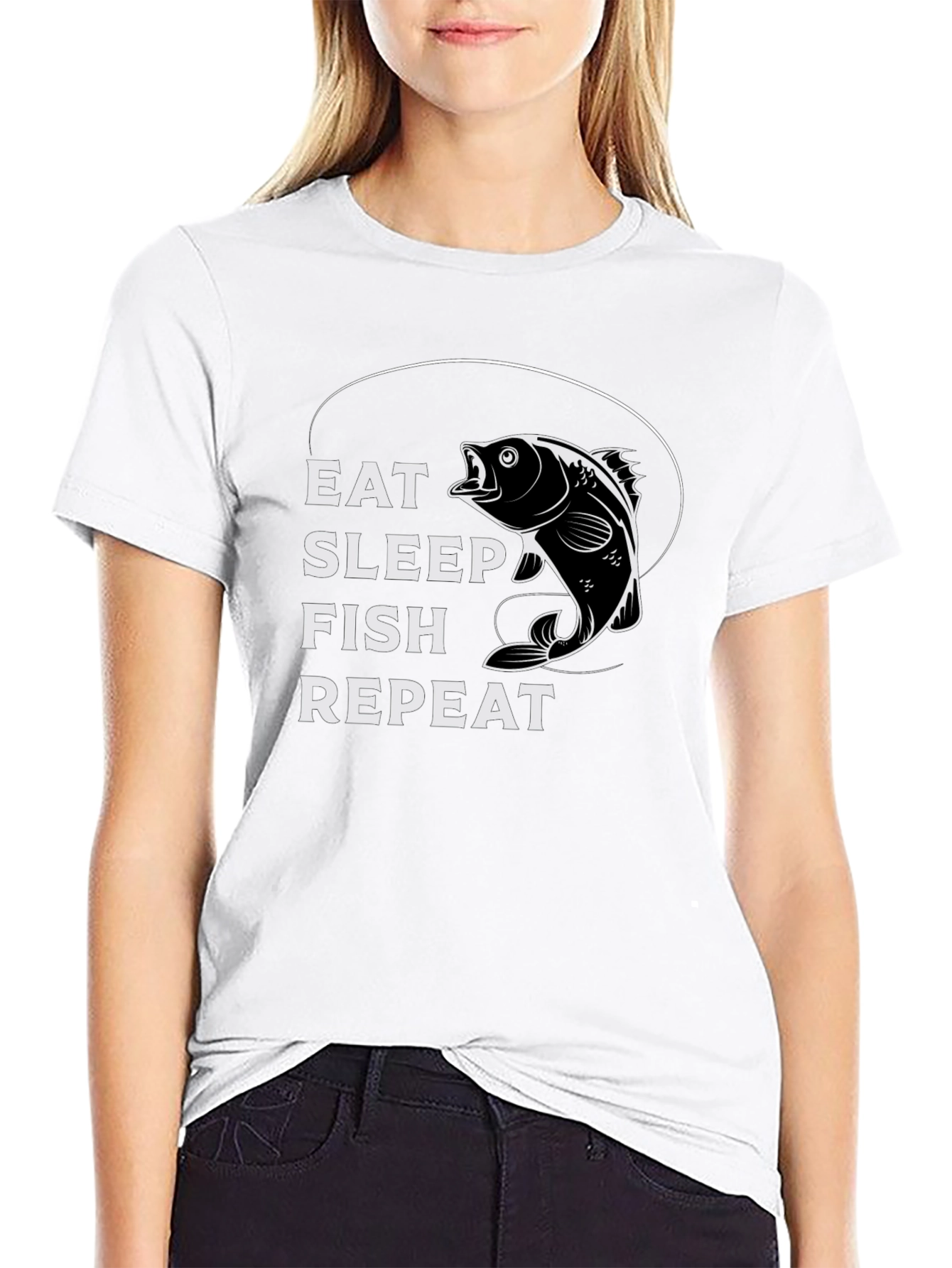 Eat Sleep Fish Repeat Graphic Tee