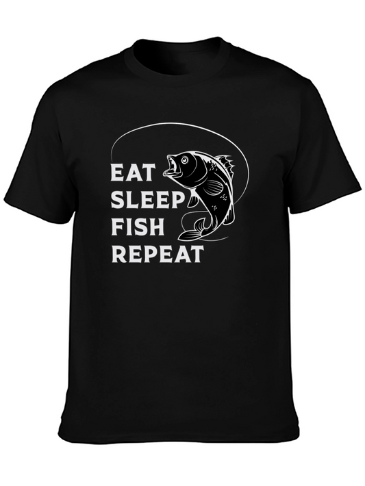 Eat Sleep Fish Repeat Graphic Tee
