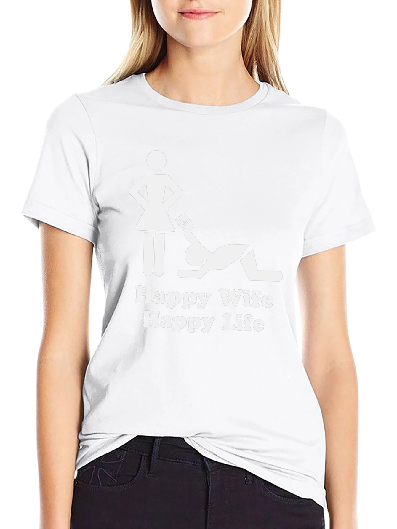 Happy Wife Happy Life T-Shirt - Black Graphic Tee