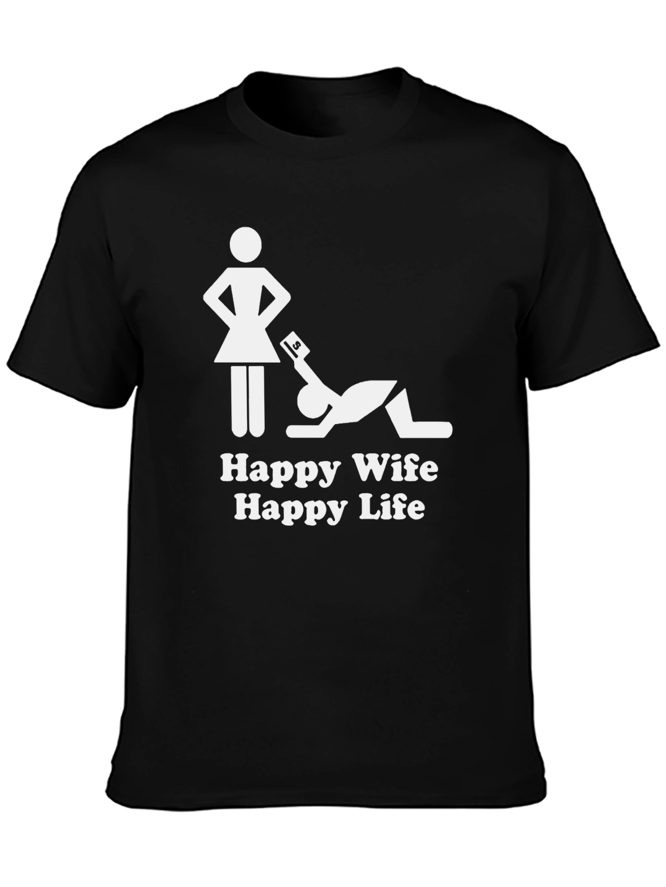 Happy Wife Happy Life T-Shirt - Black Graphic Tee