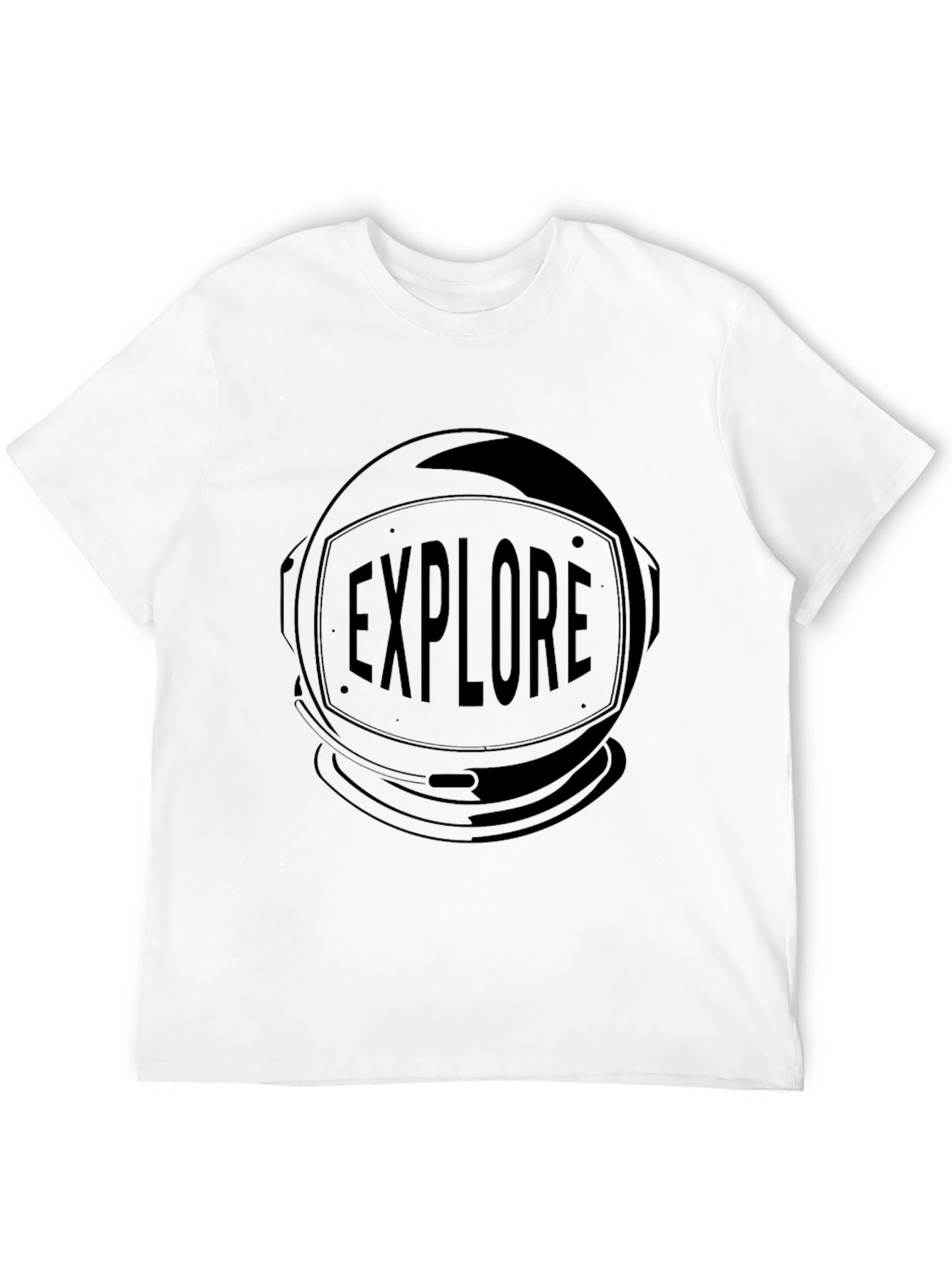 Explore Astronaut Helmet Graphic Black T-Shirt