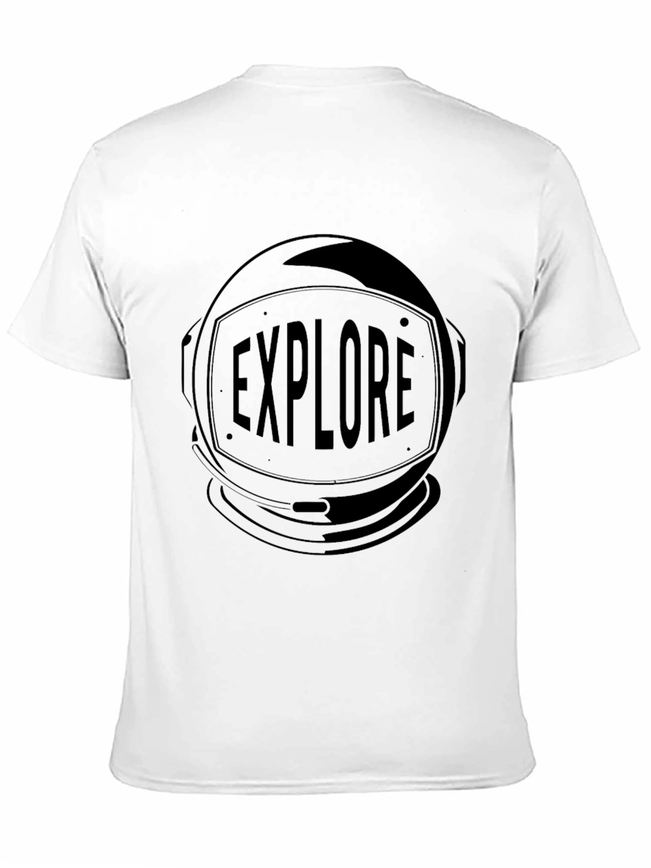 Explore Astronaut Helmet Graphic Black T-Shirt