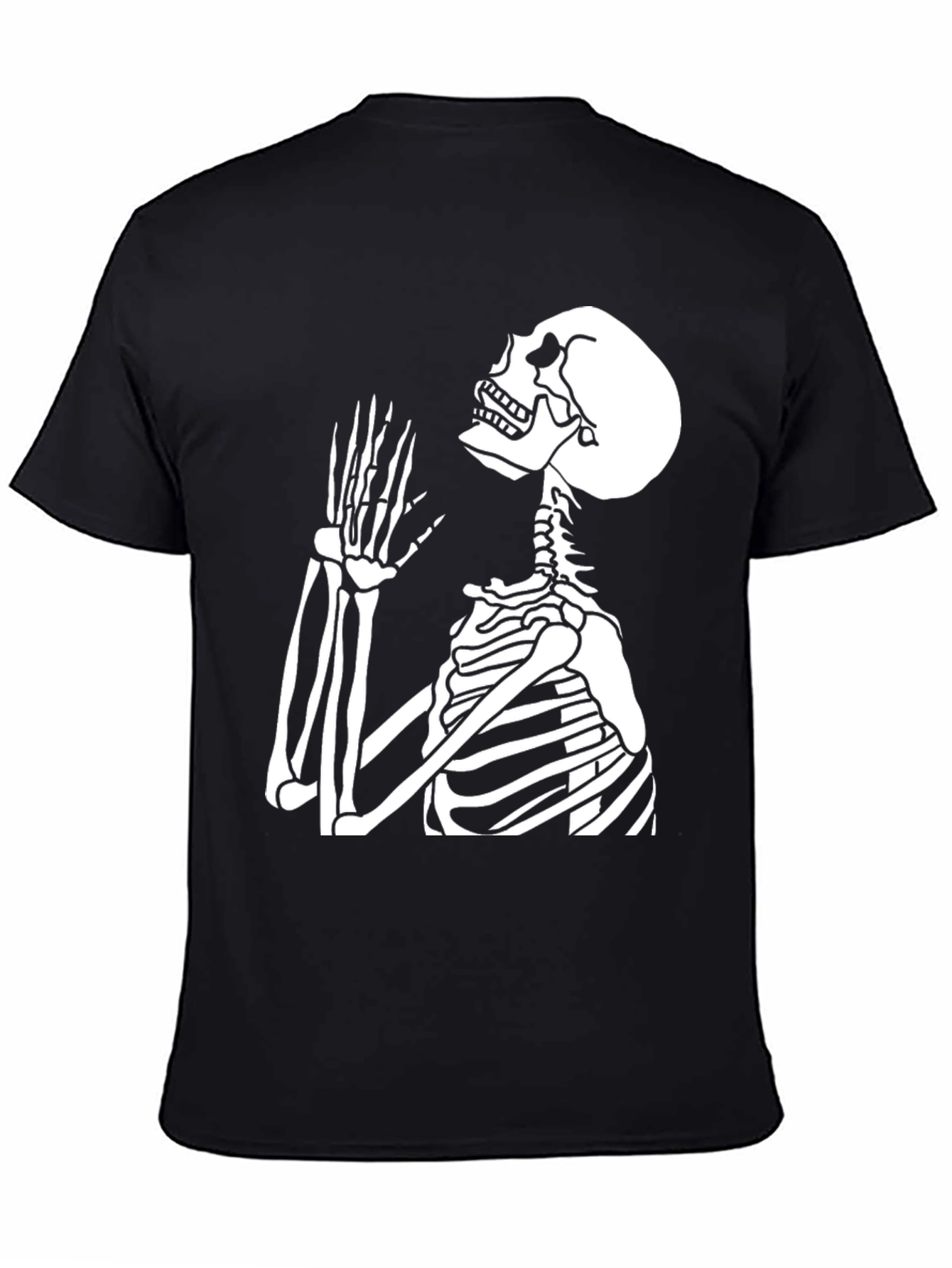 Skeleton Graphic T-Shirt - Black Crew Neck Tee