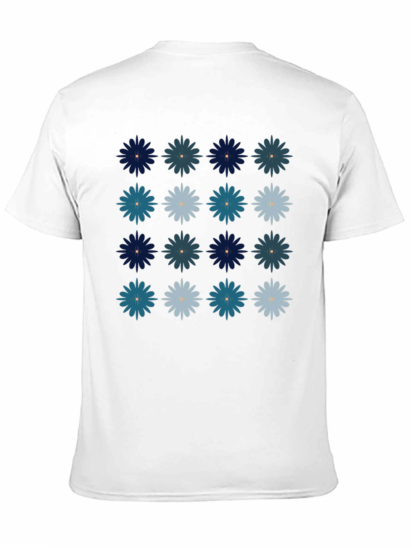 Floral Pattern Mens Black T-Shirt