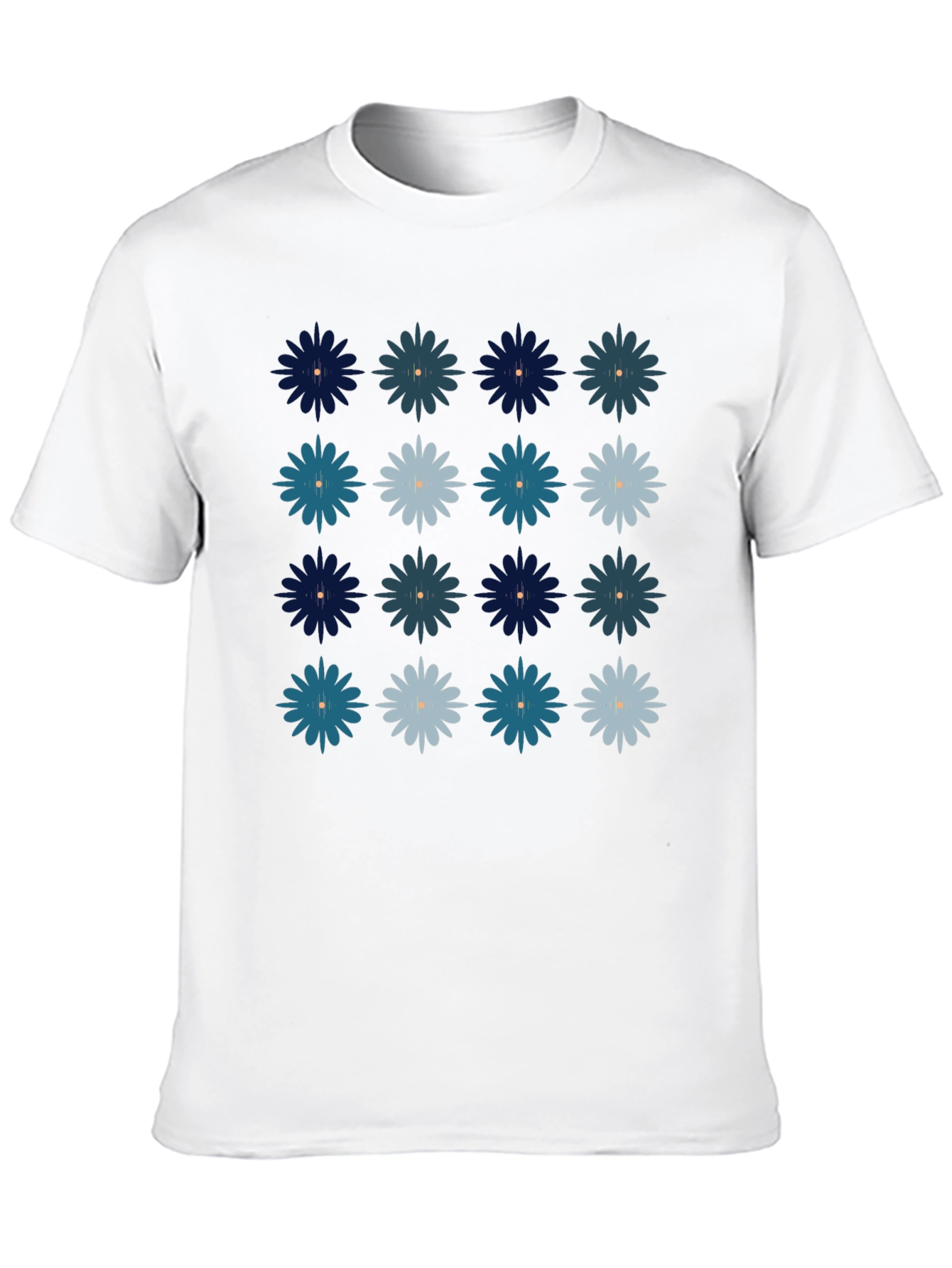 Floral Pattern Mens Black T-Shirt