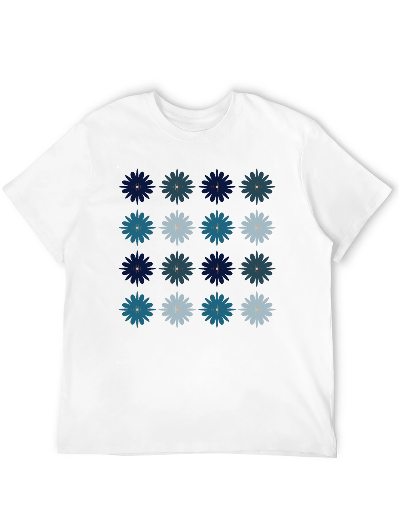 Floral Pattern Mens Black T-Shirt