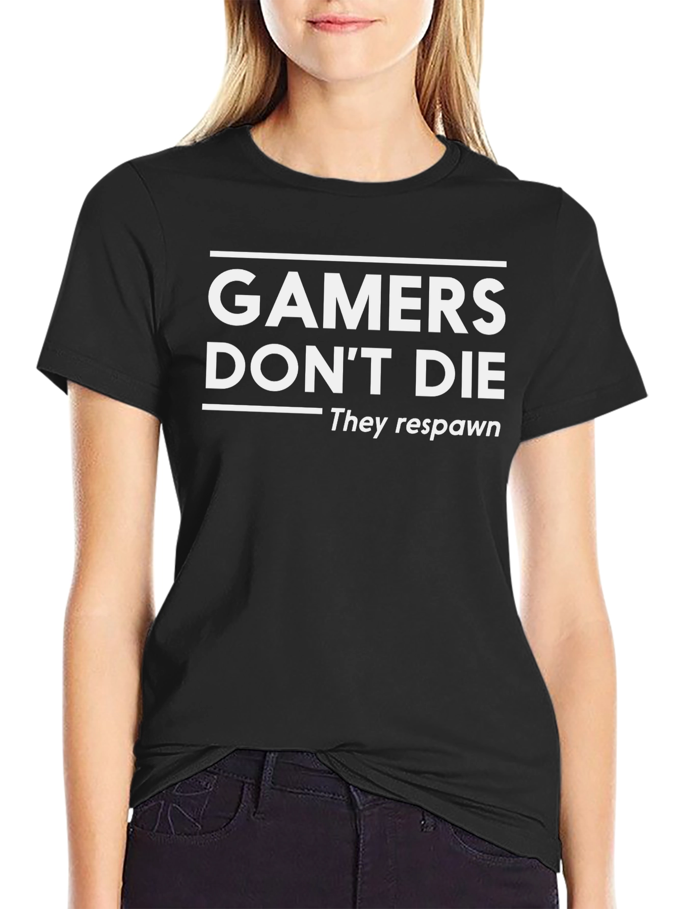 Gamers Dont Die They Respawn Black T-Shirt