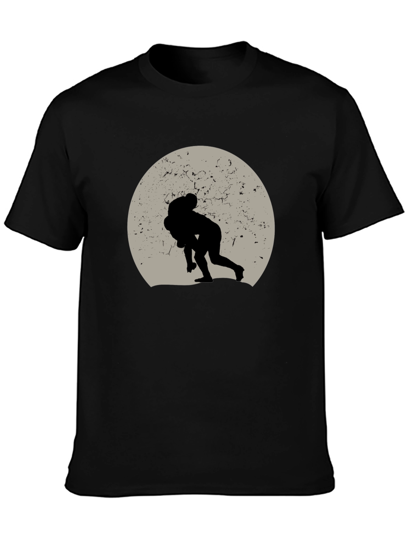 Wrestling Silhouette Graphic Tee - Black