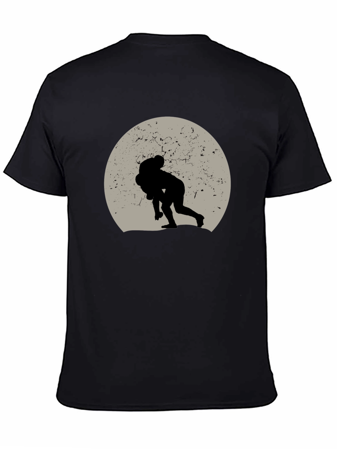 Wrestling Silhouette Graphic Tee - Black