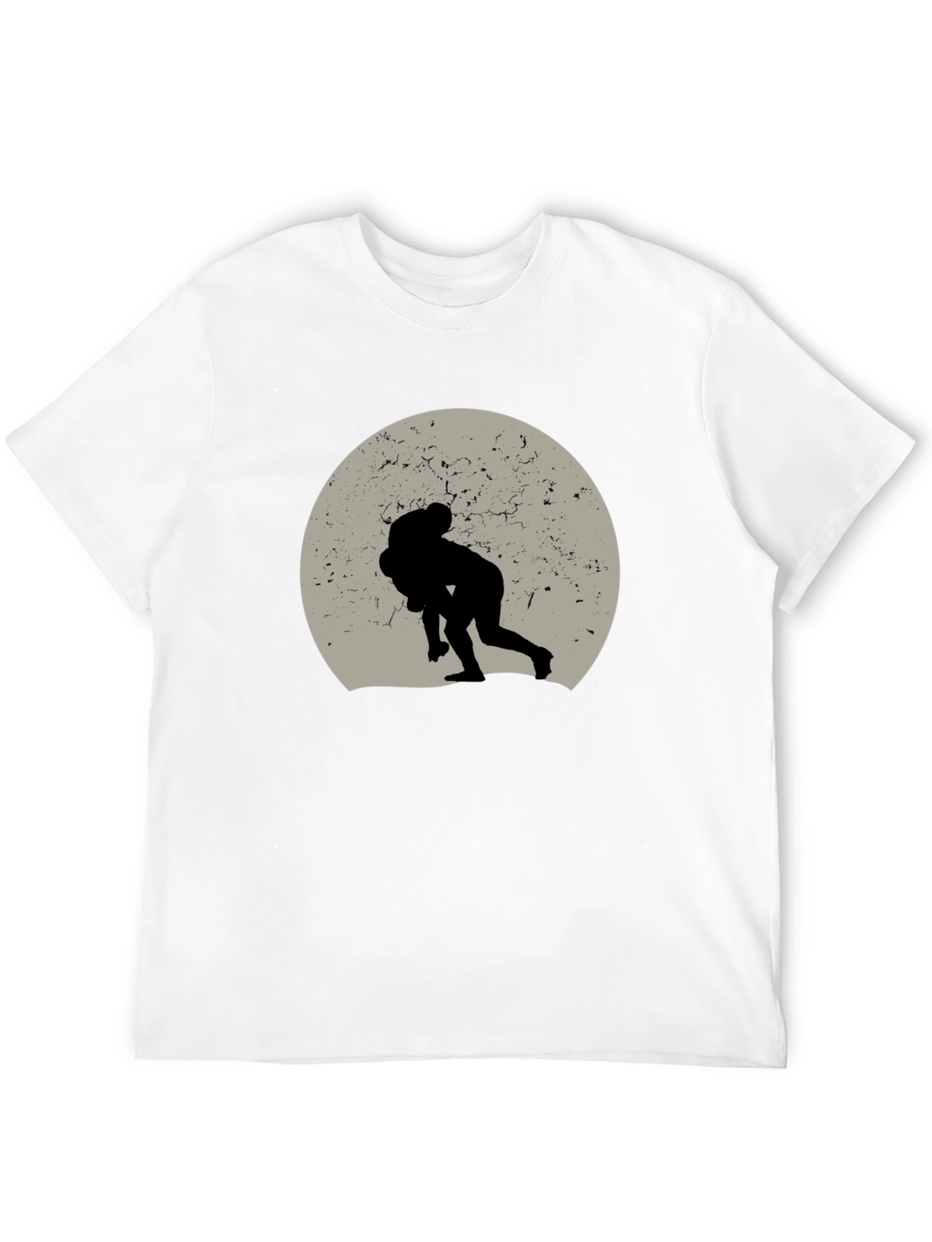 Wrestling Silhouette Graphic Tee - Black