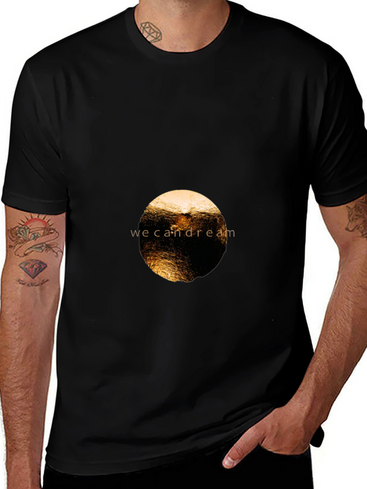 Black Tee with we can dream Graphic