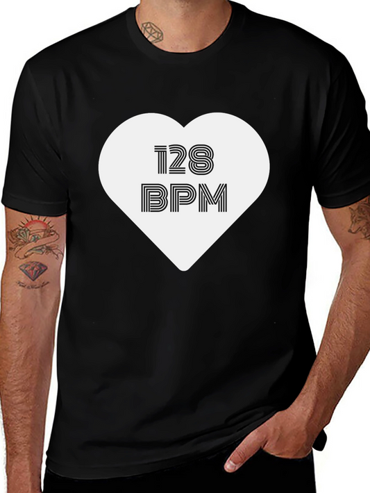 128 BPM Heartbeat Music T-Shirt - Black