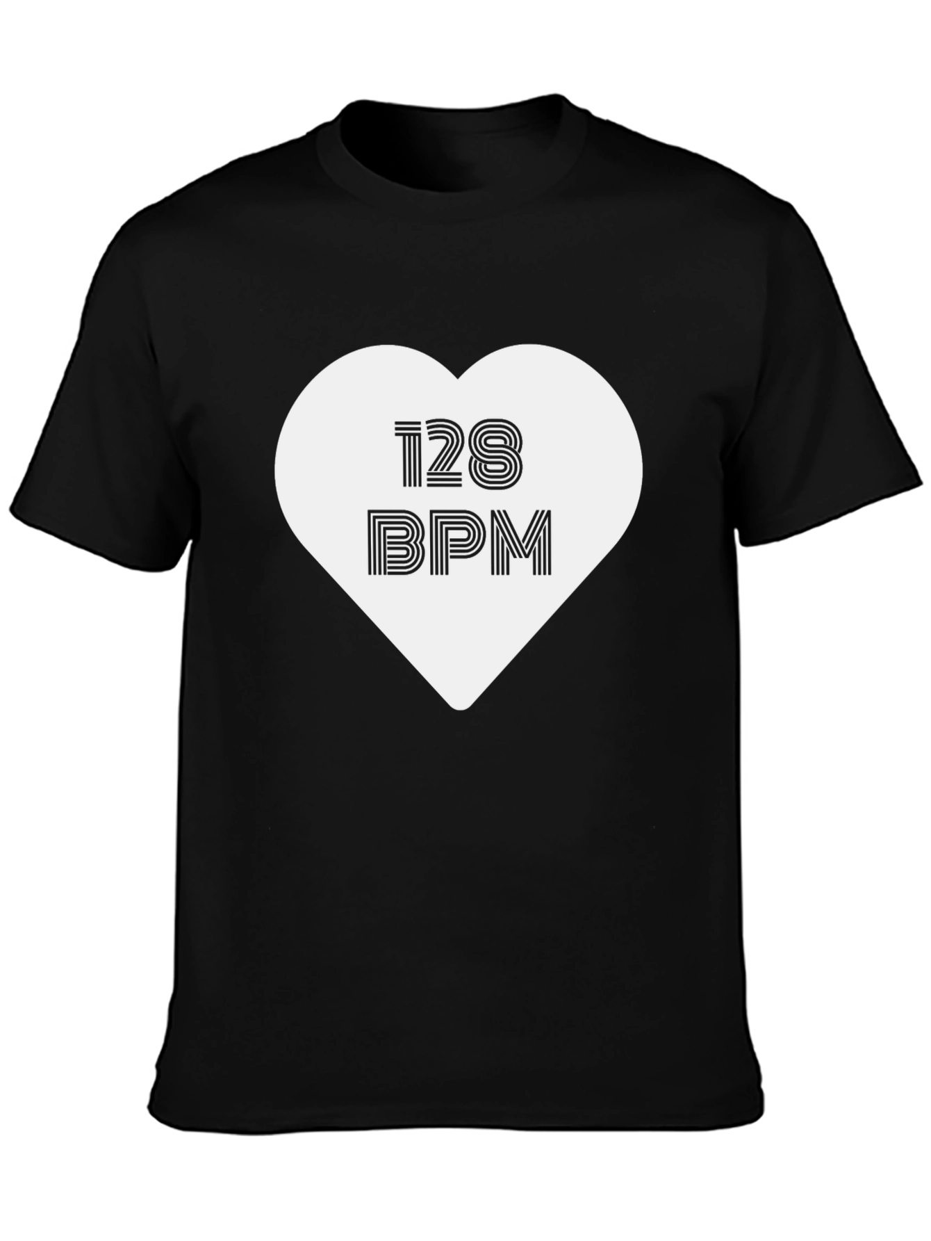 128 BPM Heartbeat Music T-Shirt - Black