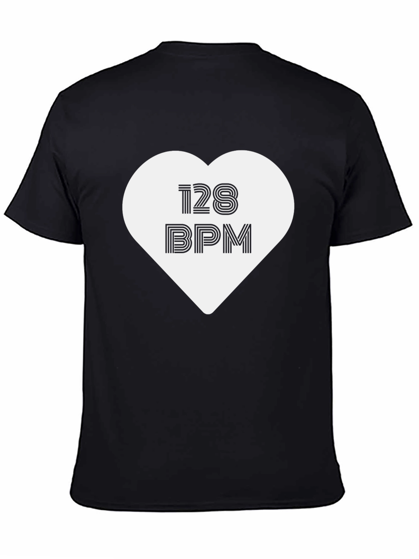 128 BPM Heartbeat Music T-Shirt - Black