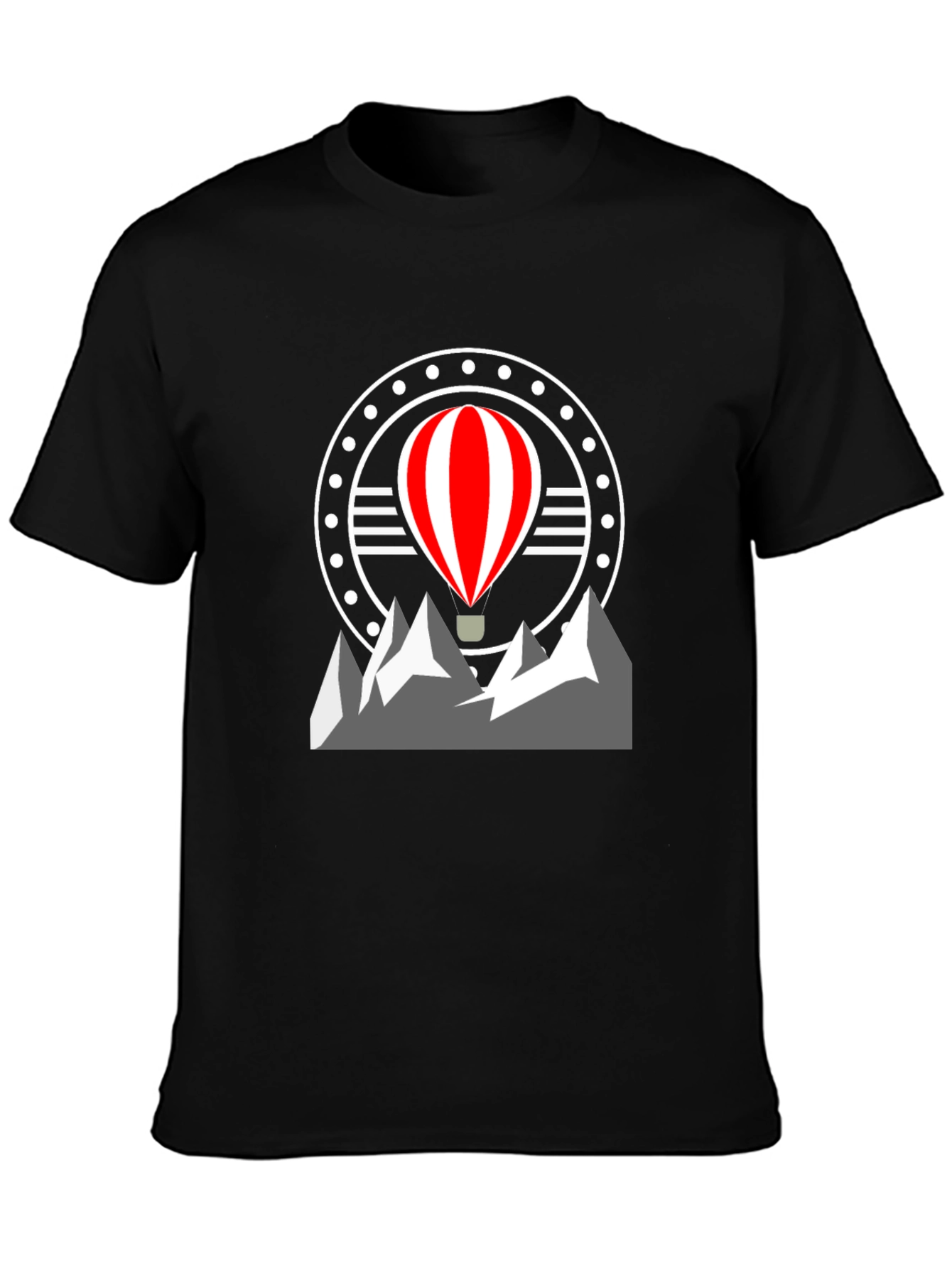 Adventure Awaits: Hot Air Balloon Mountain Graphic Tee